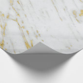 Elegante gouden glitter en wit marmer cadeaupapier (Hoek)