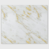 Elegante gouden glitter en wit marmer cadeaupapier (Vlak)