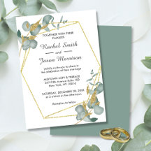Elegante gouden glitter Eucalyptus groen bruiloft
