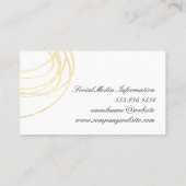 Elegante Gouden Glitter Expressief Visitekaartje (Achterkant)