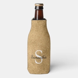 Elegante Gouden Glitter Folie Glans Monogram Flesjeskoeler