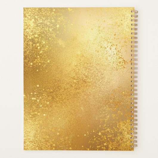 Elegante gouden glitter foto chic planner (Achterkant)
