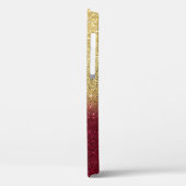 Elegante Gouden Glitter Goud Rode Lotus Case-Mate iPhone Case (Achterkant / Links)