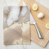 Elegante Gouden Glitter Grijs Marmer Theedoek (Quarter Fold)