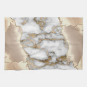 Elegante Gouden Glitter Grijs Marmer Theedoek (Horizontaal)