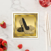 Elegante gouden glitter hoge hak servet (Insitu)