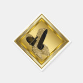 Elegante gouden glitter hoge hak servet (Hoek)