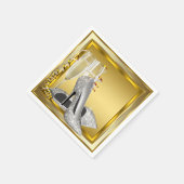 Elegante gouden glitter hoge hak servetten (Hoek)