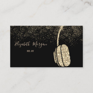 Elegante Gouden Glitter Hoofdtelefoon DJ, Confetti Visitekaartje