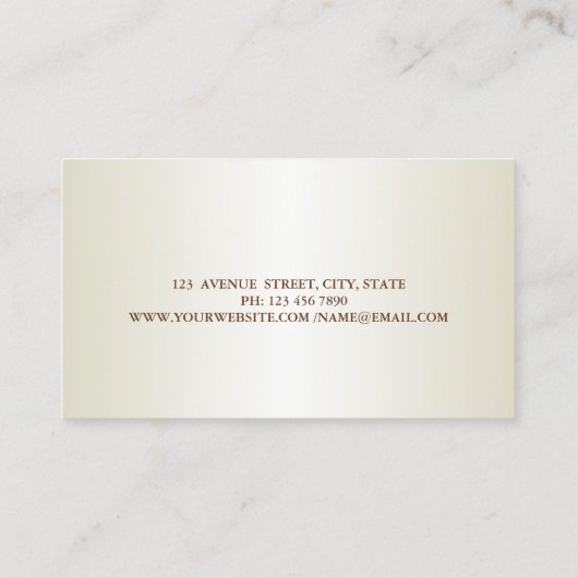 Elegante Gouden Glitter Huis Roff Brush Visitekaartje (Achterkant)