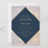 Elegante gouden glitter kalligrafie blauw chique b kaart (Voorkant)