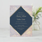 Elegante gouden glitter kalligrafie blauw chique b kaart (Staand voorkant)