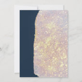 Elegante gouden glitter kalligrafie blauw chique b kaart (Achterkant)