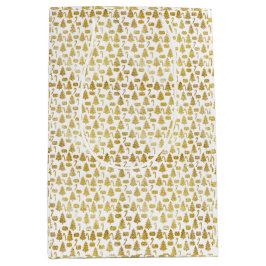 Elegante gouden glitter kerst iconen medium cadeauzakje