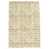 Elegante gouden glitter kerst iconen medium cadeauzakje (Achterkant)