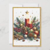 Elegante Gouden Glitter Kerst Open Huis Kaart (Achterkant)