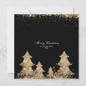 Elegante Gouden Glitter Kerstboom Familiefoto (Achterkant)