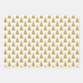 Elegante gouden glitter kerstboom patroon inpakpapier vel (Voorkant 3)