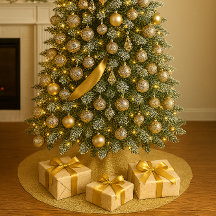 Elegante Gouden Glitter Kerstboom Rok