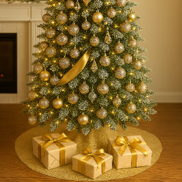 Elegante gouden glitter kerstboom rok