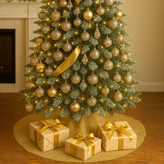 Elegante gouden glitter kerstboom rok