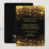 Elegante gouden glitter kerstdiner kaart (Voorkant / Achterkant)