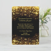 Elegante gouden glitter kerstdiner kaart (Staand voorkant)