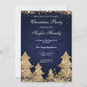 Elegante gouden glitter kerstfeest kaart (Voorkant)