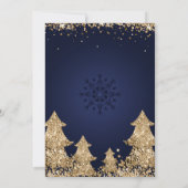 Elegante gouden glitter kerstfeest kaart (Achterkant)