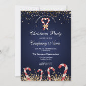 Elegante gouden glitter kerstfeest kaart (Voorkant)