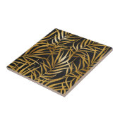 Elegante gouden glitter laat Natuur patroon Tegeltje (Zijkant)