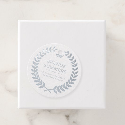 Elegante gouden glitter laurierkrans bedankjes labels (Met doos)