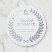 Elegante gouden glitter laurierkrans bedankjes labels (Voorkant)