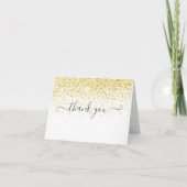 Elegante Gouden Glitter Lettertype Bedankkaart (Voorkant)