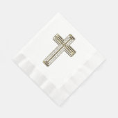 Elegante gouden glitter look cross religieuze gebe servet (Hoek)
