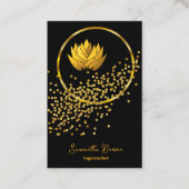 Elegante gouden glitter Lotus Yoga Meditatie Visitekaartje (Voorkant)