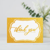 Elegante gouden glitter luxe bruiloft bedankkaart (Staand voorkant)