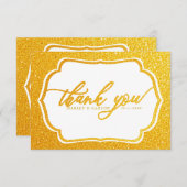 Elegante gouden glitter luxe bruiloft bedankkaart (Voorkant / Achterkant)
