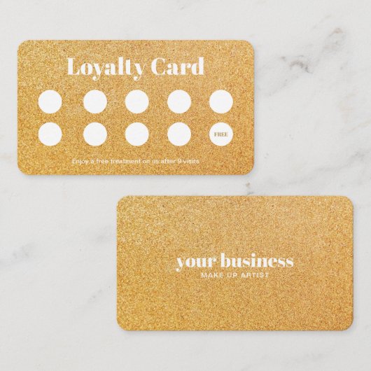 Elegante gouden glitter Make-up artiest Loyalty Ka (Voorkant / Achterkant)