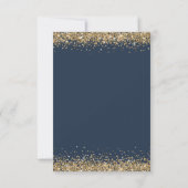 Elegante Gouden Glitter Marine Blauwe Verjaardag E Kaart (Achterkant)