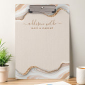 Elegante Gouden Glitter Marmer Agate Moderne Chic Klembord