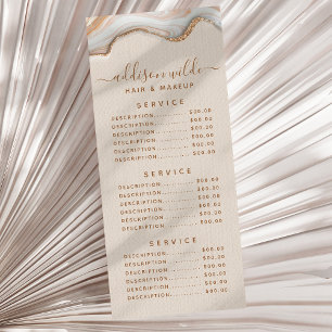 Elegante Gouden Glitter Marmer Agate Moderne Chic Reclamekaart