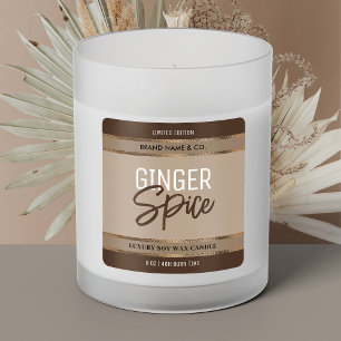 Elegante gouden glitter moderne neutrale soja kaar vierkante sticker