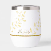 Elegante Gouden Glitter Monogram Naam (Achterkant)
