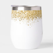 Elegante Gouden Glitter Monogram Naam (Rechts)