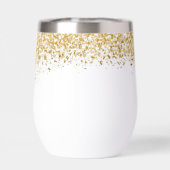 Elegante Gouden Glitter Monogram Naam (Achterkant)