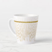 Elegante Gouden Glitter Monogram Naam Latte Mok (Linkerhoek)