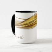 Elegante Gouden Glitter Monogram Naam Mok (Voorkant links)