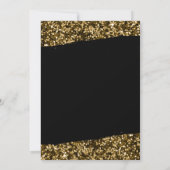 Elegante gouden glitter New Years Eve Black 2025 Kaart (Achterkant)