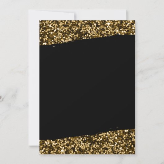 Elegante gouden glitter New Years Eve Black 2025 Kaart (Achterkant)